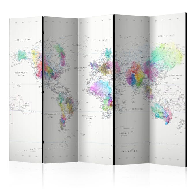 Rumsavdelare Arkiio White-Colorful World Map 225x172 cm