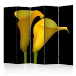 Rumsavdelare Arkiio Two Yellow Calla Flowers On A Black Background II 225x172 cm