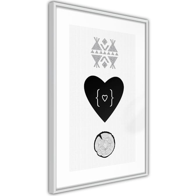 Poster Artgeist Affisch Heart and Tree Trunk