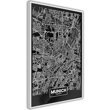Poster Artgeist Affisch Dark Map of Munich