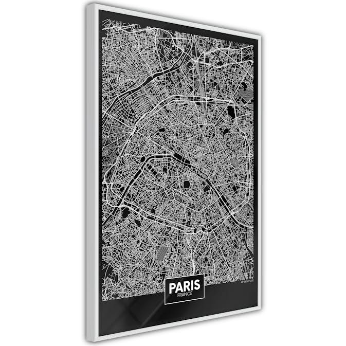 Poster Artgeist Affisch Dark Map of Paris