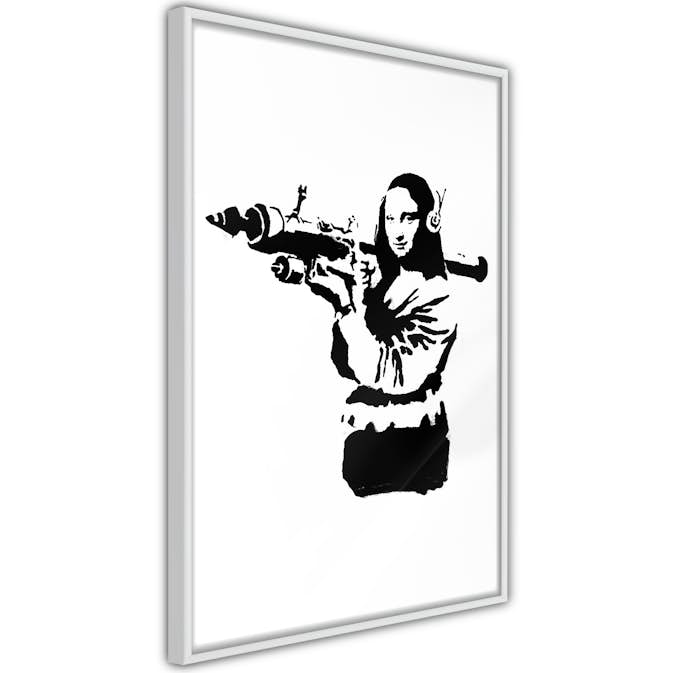 Poster Artgeist Affisch Banksy Mona Lisa with Rocket Launcher