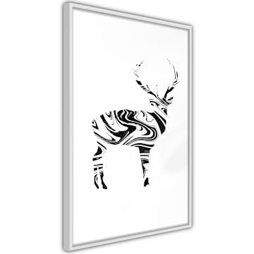 Poster Artgeist Affisch Black and White Deer