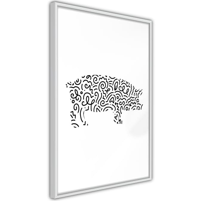 Poster Artgeist Affisch Black and White Piggy
