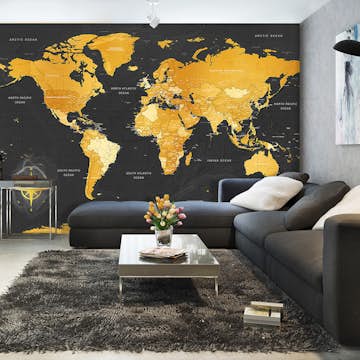 Fototapet Arkiio Map Golden World