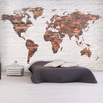 Fototapet Arkiio World Map: Brick Wall