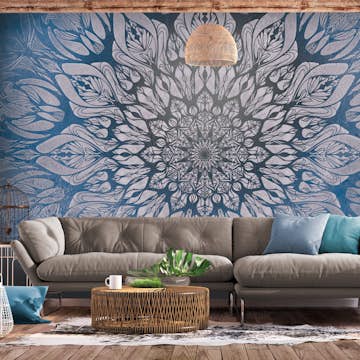 Fototapet Arkiio Självhäftande Spider Web Blue