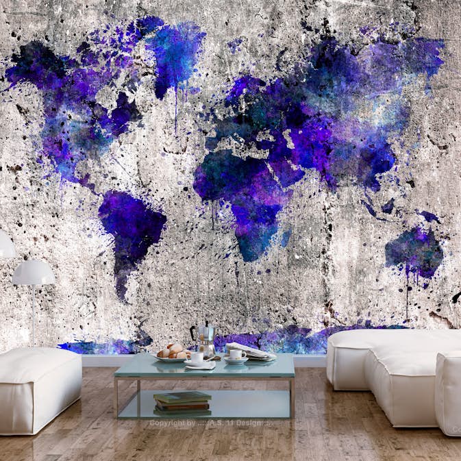 Fototapet Arkiio World Map: Ink Blots