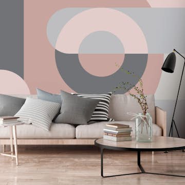 Fototapet Arkiio Geometric Wreath Rosa