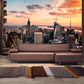 Fototapet Arkiio New York: The Skyscrapers And Sunset