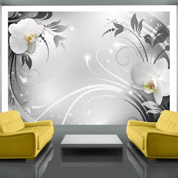 Fototapet Arkiio Orchids On Silver