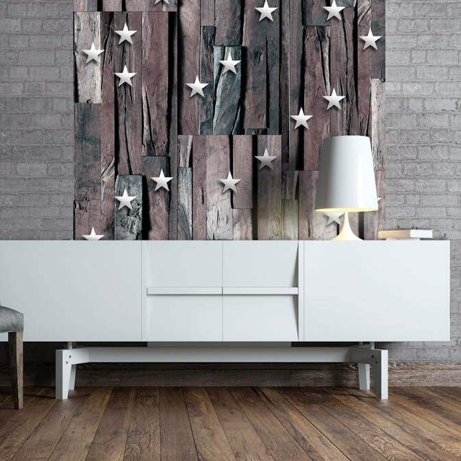 Fototapet Arkiio Stars on Wood 50x1000 cm