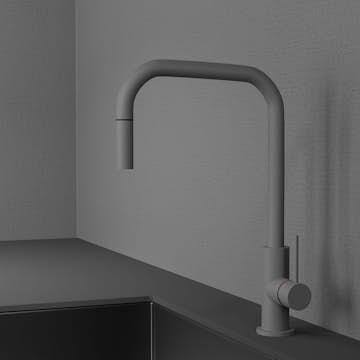 Köksblandare Scandtap Steel Accent Square med Utdragbar Pip