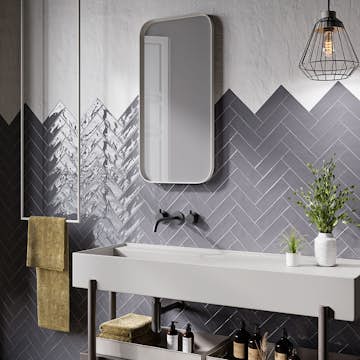 Kakel Tenfors Lineo Grey Blank 6,5x20 cm