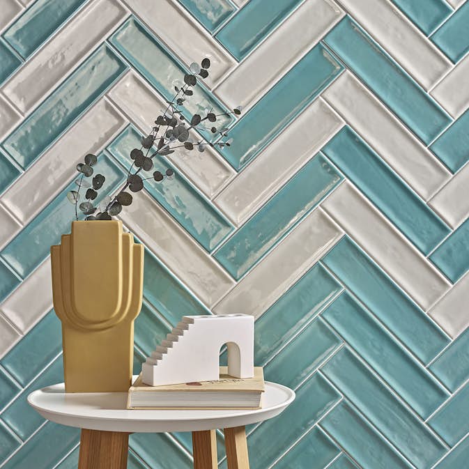 Kakel Tenfors Jewell Sky Blank 7,5x30 cm