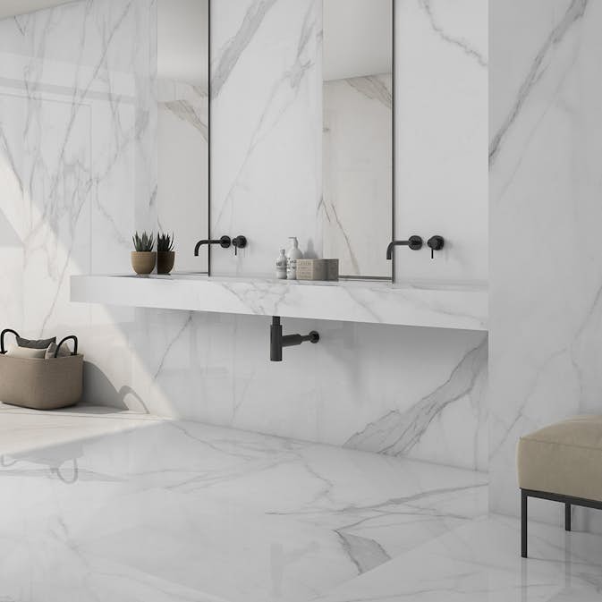 Klinker Tenfors Tholos White Blank Marmor 120x120 cm