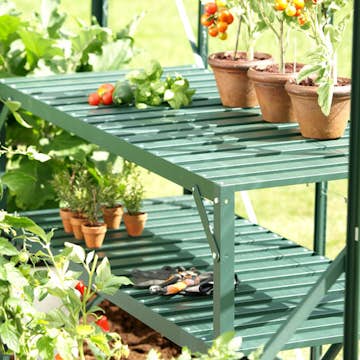 Aluminiumbord Vitavia med Hylla