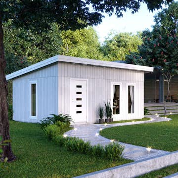 Attefallshus Palmako Annika 21,5 m² Byggsats i Obehandlat Trä med Pulpettak