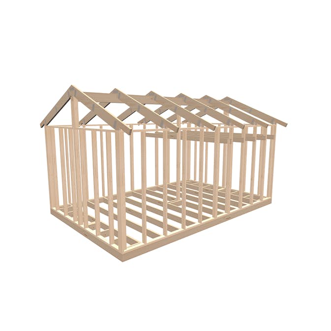 Attefallsstomme Byggstommar Lösvirke med Loft 25m2, 22°