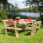 Picknickbord PLUS Fyrkantigt med Ryggstöd Utomhus