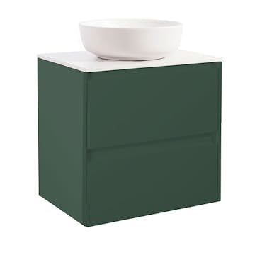 Tvättställsskåp Alterna Luxor med Bänkskiva Kvartskomposit och Runt Tvättställ