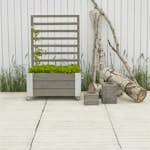 Blomlåda PLUS Cubic med Spalje Gråbrun 87x50x130 cm