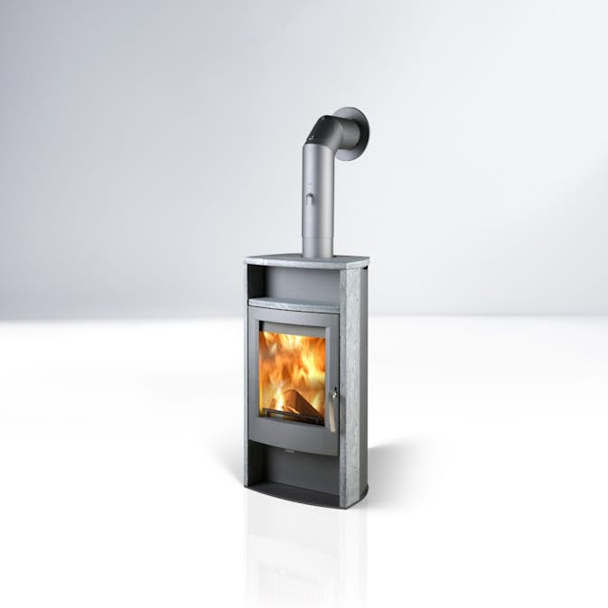 Braskamin Kaminexperten Alvesta i Svart Stål/Täljsten