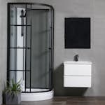 Duschkabin Bathlife Betrakta 90x90 Svart/Vit