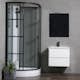 Duschkabin Bathlife Betrakta 80x80 Svart/Vit