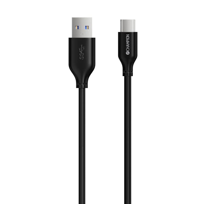 USB-A Champion till USB-C Kabel 2m Svart