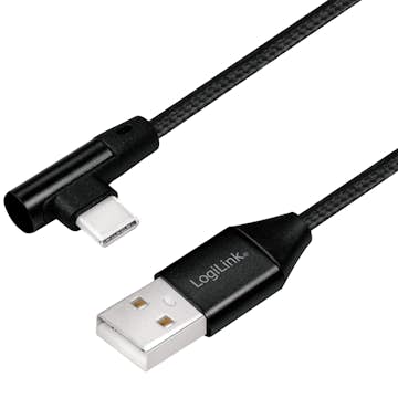 Vinklad USB-C-kabel LogiLink USB 2.0 Max 15W 0,3 m