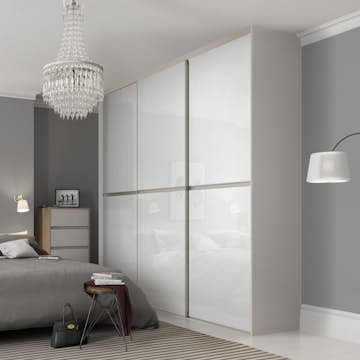 Skjutdörr Lundbergs Decotique Vitt Glas 2 Paneler