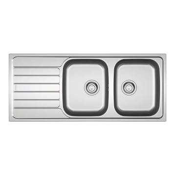 Diskbänk Franke SKX 621 Rostfri Vändbar Dubbel Diskho