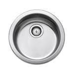 Diskho Intra Barents BC380-R25 Rostfri Enkel med Korgventil, Bräddavlopp & Vattenlås