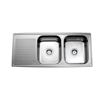 Infälld Diskbänk Intra Horizon HZD1120DR Rostfri Insatsbänk med Dubbel Diskho