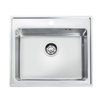 Diskho Intra Omnia600SF Rostfri Enkel med Korgventil, Bräddavlopp & Vattenlås