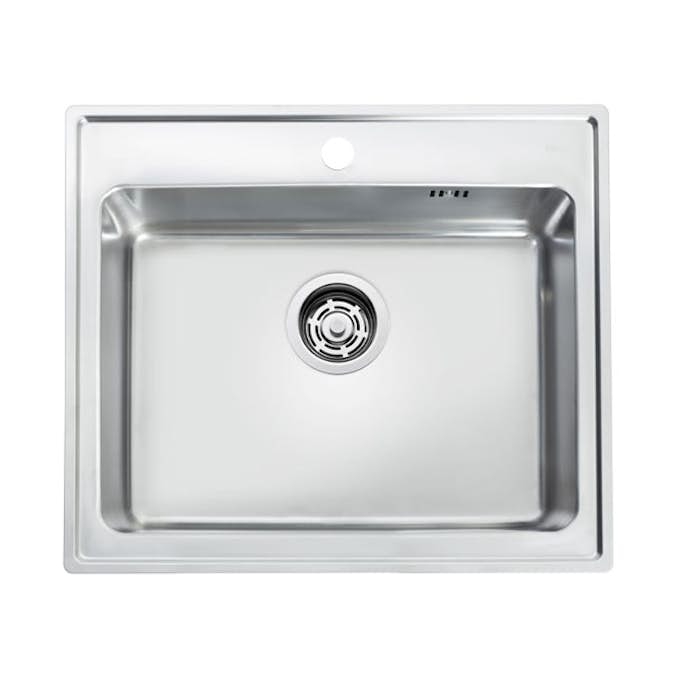 Diskho Intra Omnia600SF Rostfri Enkel med Korgventil, Bräddavlopp & Vattenlås