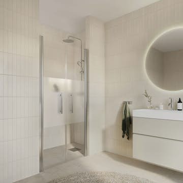 Duschdörr Arrow DuoDoor Delvis Frostat Glas