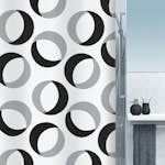 Duschdraperi Spirella Rings Grey-Black 180X200