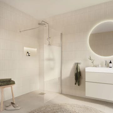 Duschvägg Arrow Wall Delvis Frostat Glas
