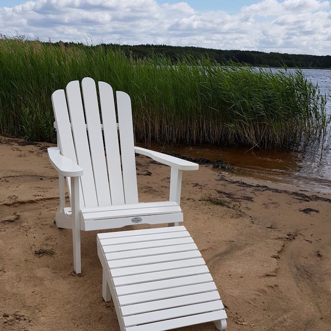 Däckstol Eden Wood Nestor Adrion inkl. Fotpall Utomhus