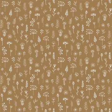 Tapet ESTAhome Blommönster Ockra Och Vitt EW139281