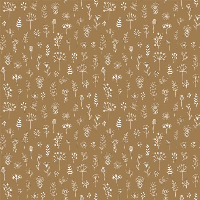 Tapet ESTAhome Blommönster Ockra Och Vitt EW139281