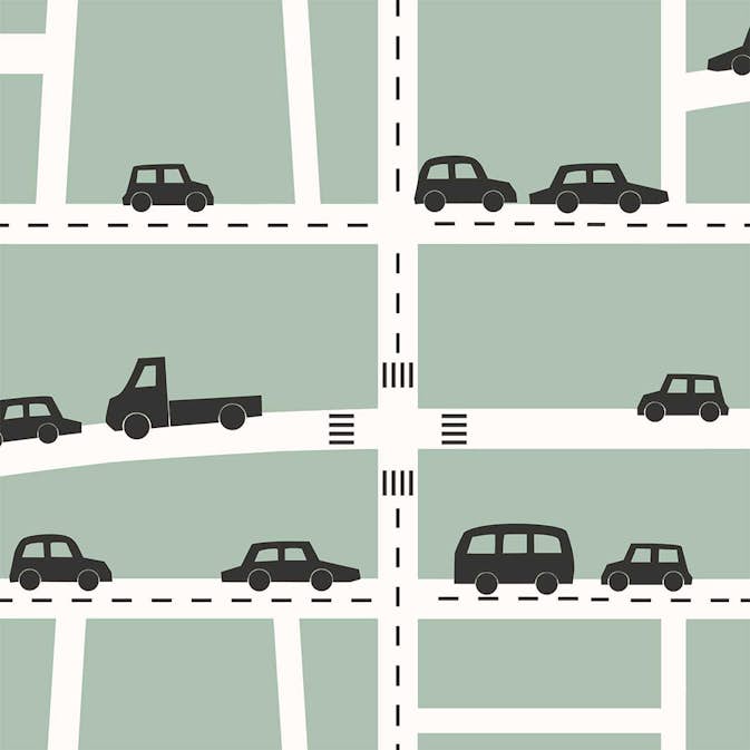 Tapet ESTAhome Bilar Mintgrönt, Svart Och Vitt EW139283