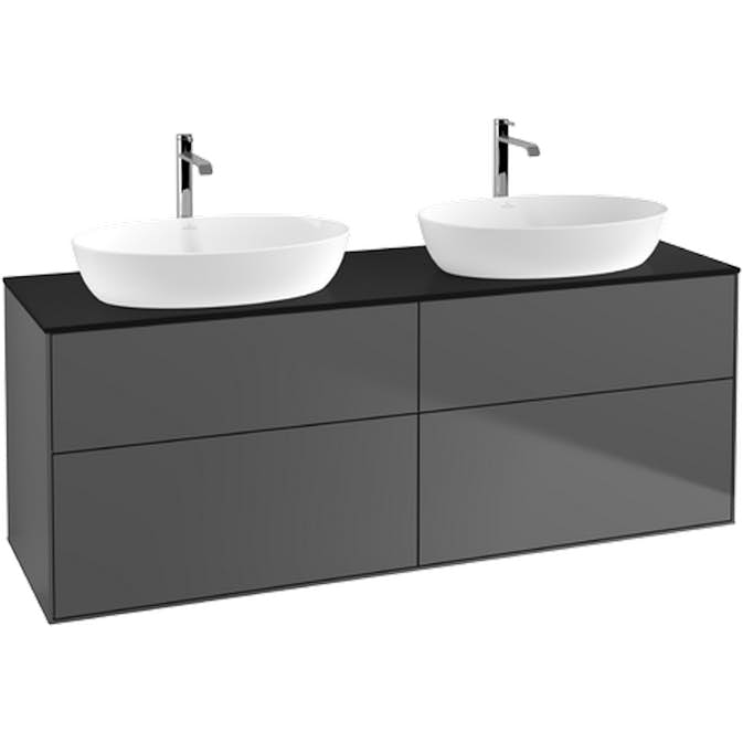 Tvättställsskåp Villeroy & Boch Finion med 4 Lådor och Bänkskiva för Två Fristående Tvättställ från Artis & Collaro