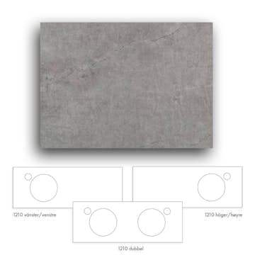 Bänkskiva Macro Design Crown+ Dekton  1210 till Tvättställsskåp Crown