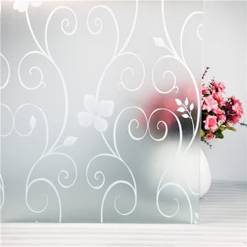 Fönsterfilm Unikgruppen Blomranka Vit 60x200 cm