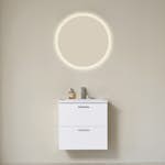 Komplett Möbelpaket Vedum Free 615 Compact Maja med Tvättställ och LED-Spegel Säven Vit