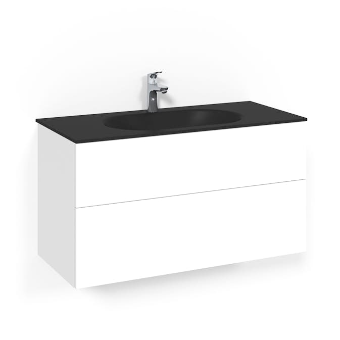 Tvättställsskåp Macro Design Crown Plain Med Glastvättställ