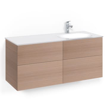 Tvättställsskåp Macro Design Crown Push Open Med Glastvättställ